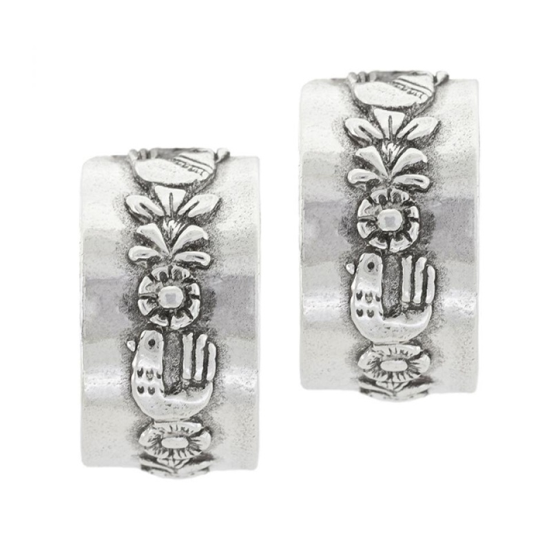 Серьги Taratata, Rive Gauche, серебристые, с гравировкой, TT-H19-06937-10A Серьги Taratata, Rive Gauche, серебристые, с гравировкой, TT-H19-06937-10A
