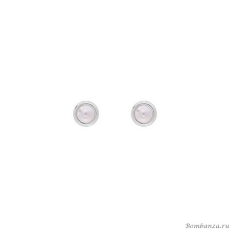 Пуссеты VIDDA, Waterfall, с жемчугом, VD25.2-00641 серебристый