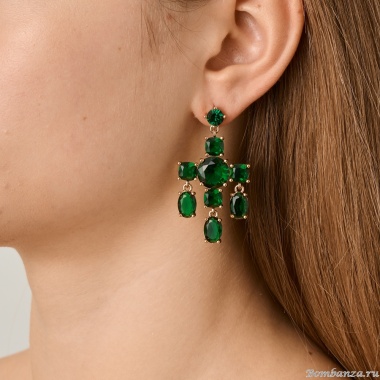 Серьги Dyrberg Kern, LEONORA SG EMERALD GREEN, 450001 Серьги Dyrberg Kern, LEONORA SG EMERALD GREEN, 450001