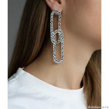 Серьги Francesca Bianchi, с эмалью, FB25.2-161D золотистый