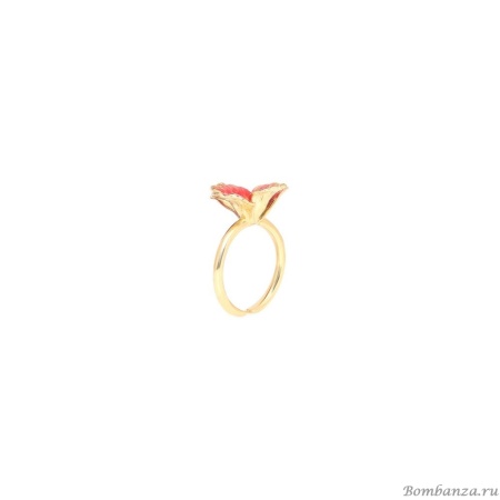 Кольцо Franck Herval, Betty, разъемное, с цветком и цветной эмалью, FH25.2-19-63721 красный