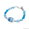 Браслет Lanzerotti, Marino, аквамарин, селенит, кошачий глаз, мурано, LZ-25.06-181 голубой