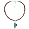 Колье Ciclon, Bled, кожаное, с муранским стеклом, CN-241813 голубой