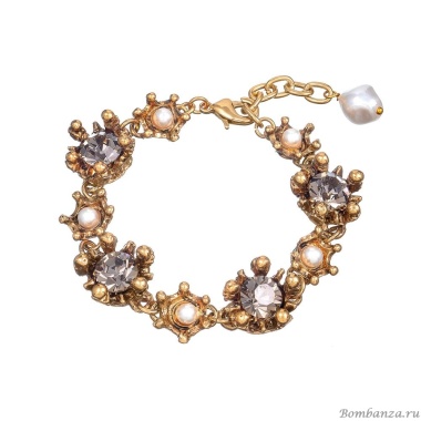 Браслет Celeste G, с жемчугом и кристаллами Swarovski, CS24.2-1375 золотистый Браслет Celeste G, с жемчугом и кристаллами Swarovski, CS24.2-1375 золотистый
