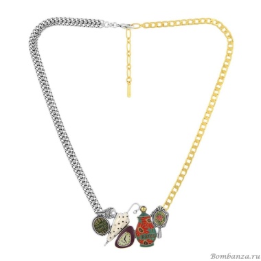 Колье TARATATA, Living room, со смолой, бусинами и блестками, TT-H24-05119-10M серебристый Колье TARATATA, Living room, со смолой, бусинами и блестками, TT-H24-05119-10M серебристый