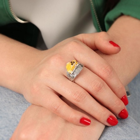 Кольцо TARATATA, Chapardeuse, разъемное, с цветной смолой и бусинами, TT-H24-07413-10Y желтый