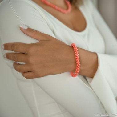 Браслет Lanzerotti, Anne with an E, с кораллом, LZ-25.08-261 розовый