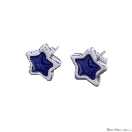 Пуссеты Ciclon, Lucero, в форме звезды, с муранским стеклом, CN-222605 синий