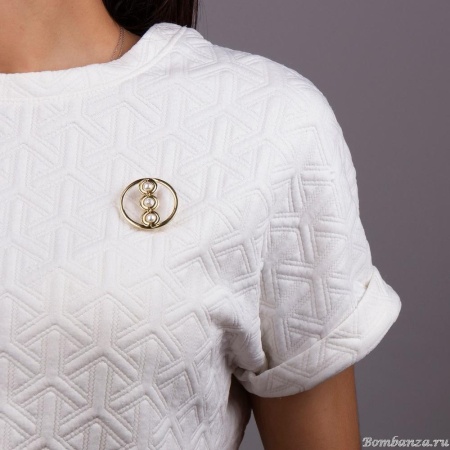 Брошь Ciclon, Unique, металл, жемчуг, CN-ORO904 белый Брошь Ciclon, Unique, металл, жемчуг, CN-ORO904 белый