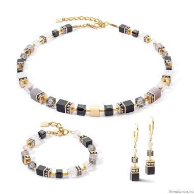 Серьги Coeur de Lion, Black-Gold, 3039/21-1316