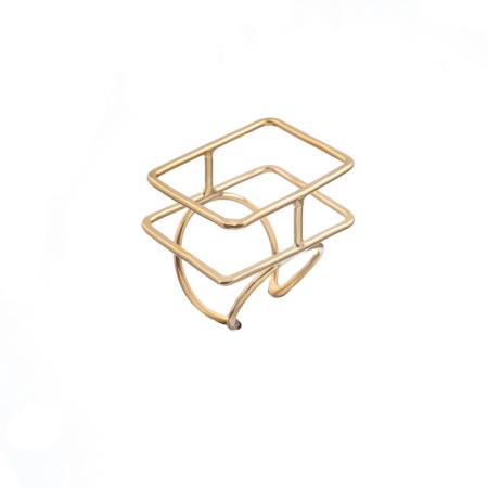 Кольцо Katerina Vassou, Eshe, разъемное, с прямоугольными накладками, KV23-307063G золотистый
