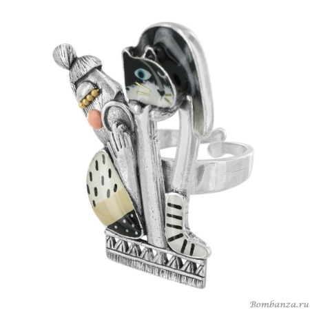 Кольцо TARATATA, Flemme, разъемное,с рисунком на прозрачной смоле, TT-W22-20422-102 серебристый