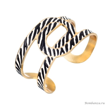 Браслет Francesca Bianchi, кафф, с эмалью, FB25.2-66B золотистый, 6см