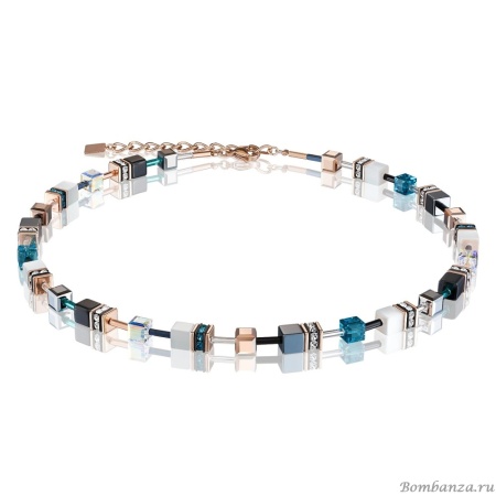 Колье Coeur de Lion GeoCUBE® White & Petrol, 4013/10-0624. Германия