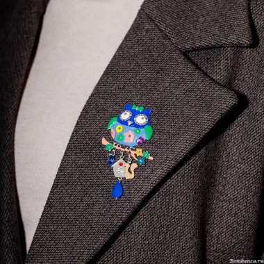 Брошь Shadore, Сова с домиком