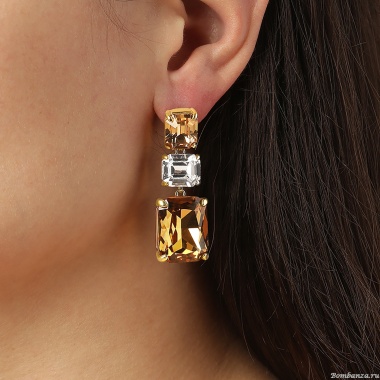 Серьги Dyrberg Kern, ESMARA SG GOLDEN / CRYSTAL, 460013 Серьги Dyrberg Kern, ESMARA SG GOLDEN / CRYSTAL, 460013
