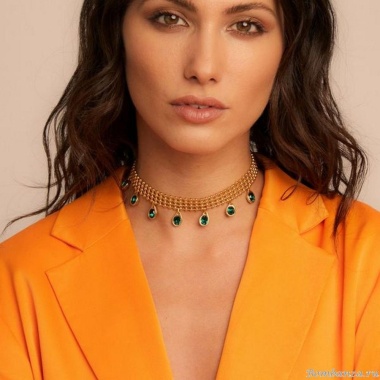 Колье VIDDA, Lady, с австрийскими кристаллами, VD22-01471 зеленый, 45см