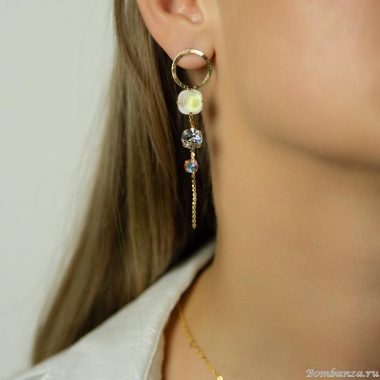 Серьги Catherine Bijoux, Starlight, с кристаллами, CB25.1-5415FG белый