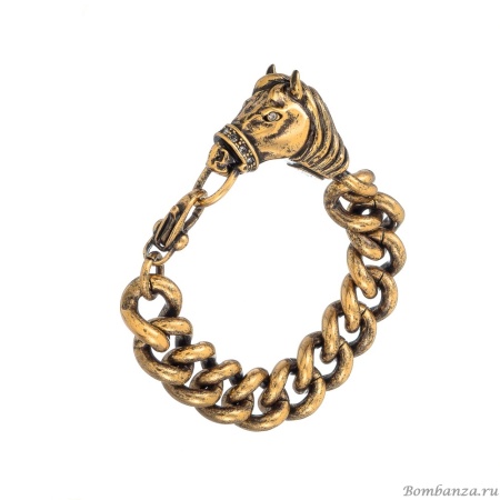 Браслет Polina Firenze, лошадь с кристаллами, PF25.2-BR1574 золотистый