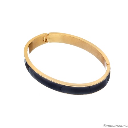 Браслет Francesca Bianchi, кафф, с эмалью, FB25.2-7A черный, 7,5см