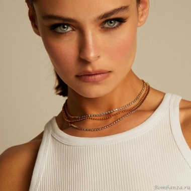 Колье VIDDA, Eternity, тройное, с кристаллами Swarovski, VD23.2-01778 янтарный