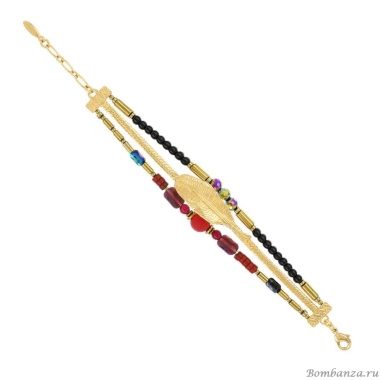 Браслет TARATATA, Grenat, стеклянные, нефритовые бусины, агат, TT-W24-04306-20M золотистый