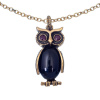 Колье Alcozer&J, подвеска-сова, оникс, гранат, Swarovski, AL2406-C5255C золотистый