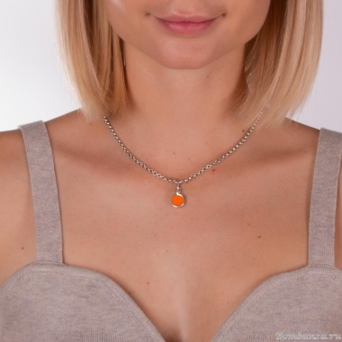 Колье Tra-la-ra, Fluor, с подвеской из смолы, TLR23-235P205 оранжевый