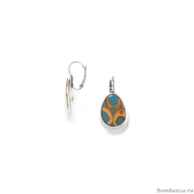 Серьги Nature Bijoux, Piccadilly, с пальмовым орехом в смоле и перламутром, NB23.2-12-79018 голубой
