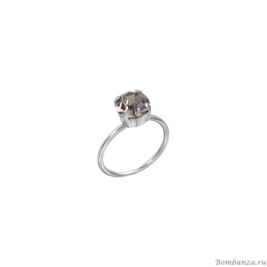 Кольцо Catherine Bijoux, More is more for crystals, разъемное, с кристаллом, CB25.1-5326DS серый