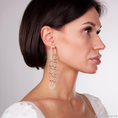 Серьги Moon Paris, Ringo, "Перфорация", MR-22.04-133 серебристый Серьги Moon Paris, Ringo, "Перфорация", MR-22.04-133 серебристый