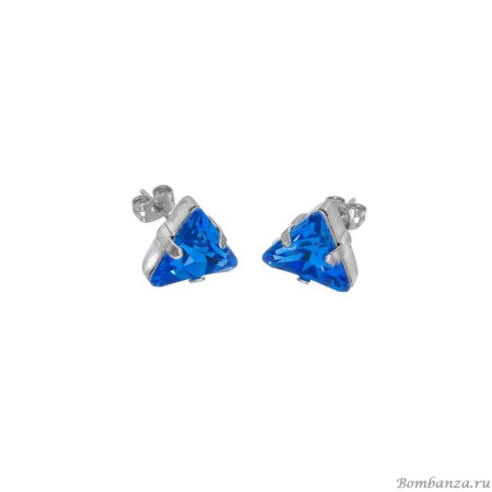 Серьги Catherine Bijoux, The three sides of the triangle, с кристаллом, CB25.1-5308FS синий