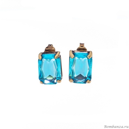 Серьги Thot Gioielli, с рейнстоуном, TG25.1-OR14X10 аквамариновый