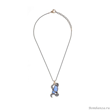 Колье Alcozer&J, агат, жемчуг, кристаллы Swarovski, AL2502-C78PY24 голубой