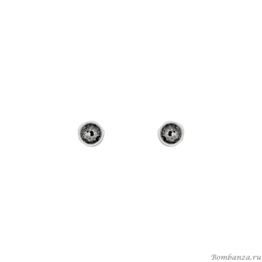 Пуссеты VIDDA, Fire, с кристаллом Swarovski, VD25.2-02323 серый