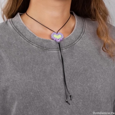 Колье Moon Paris, Ringo, с перламутровым сердцем, MR-24.06-053 сиреневый