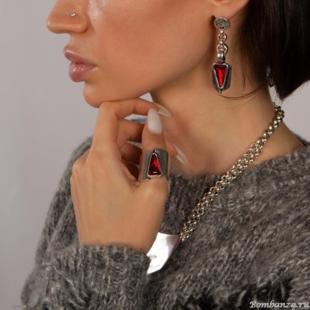 Кольцо Tra-la-ra, Odisea, разъемное, с кристаллом, TLR24-237P301 красный