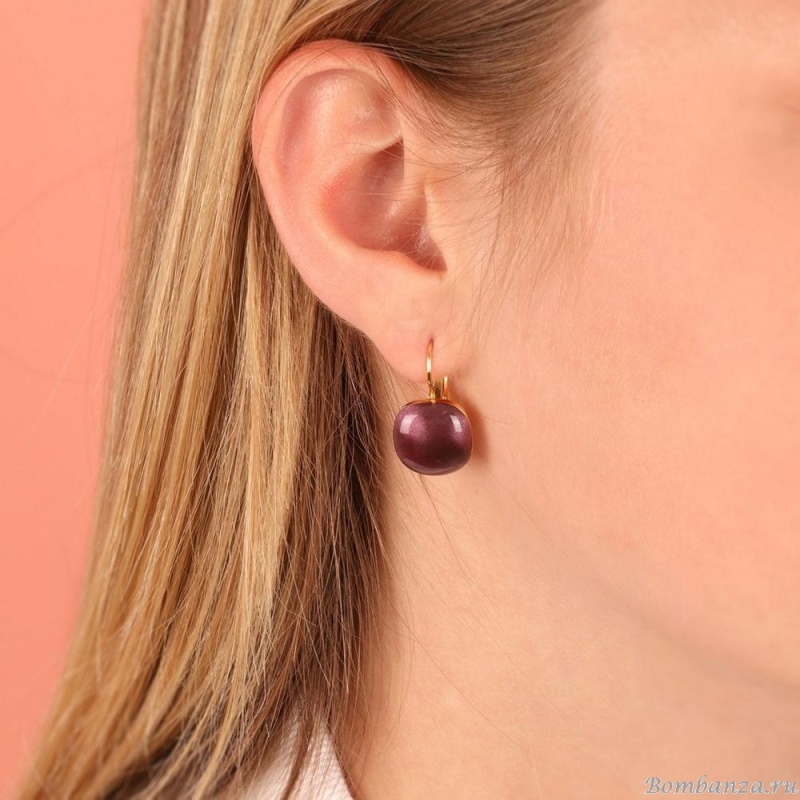 Серьги TARATATA, Manufacture, со смолой и слюдяным порошком, TT-W23-01701-208 бордовый Серьги TARATATA, Manufacture, со смолой и слюдяным порошком, TT-W23-01701-208 бордовый