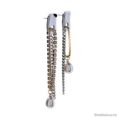 Серьги Moon Paris, Ringo Queen, асимметричные, жемчужины, кристаллы, MRQ-21.06-006 белый Серьги Moon Paris, Ringo Queen, асимметричные, жемчужины, кристаллы, MRQ-21.06-006 белый
