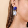 Клипсы Nature Bijoux, Cobalt, с лазуритом и перламутром, NB24.2-11-79770 синий