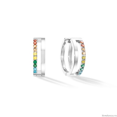 Серьги Coeur de Lion, Multicolour Silver, 0136/21-1517 Серьги Coeur de Lion, Multicolour Silver, 0136/21-1517