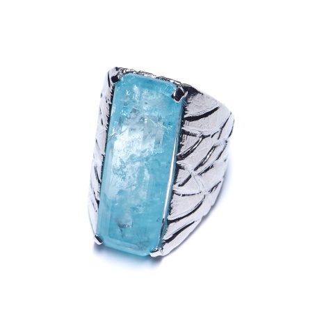 Кольцо Estrosia, сереб., с криталлом Параиба, ES-ANG34-4A аквамариновый, 17,5