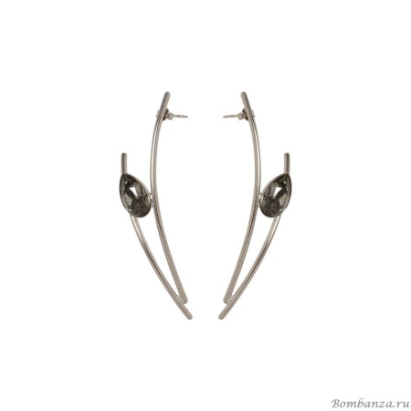 Серьги Katerina Vassou, Zada, с кристаллом, KV23-307066S серый