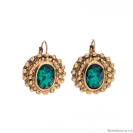 Серьги Celeste G, с кристаллом Swarovski, CS25.1-1735 зеленый