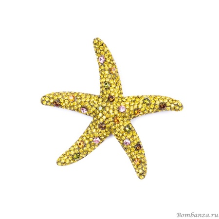 Брошь Moon Paris, Nord, морская звезда, с кристаллами, MoS-22.03-049 желтый