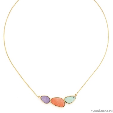 Колье Franck Herval, Aurore, с ракушками Capiz в смоле, FH24.2-15-64201 золотистый