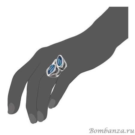 Кольцо Ciclon, Vesta, со вставками из муранского стекла, CN-182515 (19, синий)