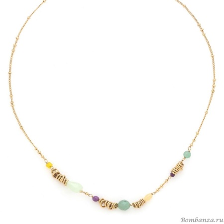 Колье Franck Herval, Celinda, авантюрин, арагонит, нефрит, бусины, FH25.2-15-64420 зеленый