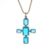Колье Thot Gioielli, с подвеской-крестом и рейнстоунами, TG25.1-CLV51 аквамариновый Колье Thot Gioielli, с подвеской-крестом и рейнстоунами, TG25.1-CLV51 аквамариновый