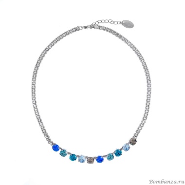 Колье Catherine Bijoux, More is more for crystals, с кристаллами, CB25.1-5323AS голубой
